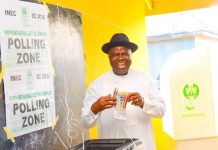 Bayelsa Decide: Gov. Diri, Wife Casts Vote At Sampou